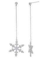 Macy's Cubic Zirconia Snowflake Drop Earrings