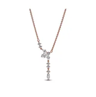 Pandora Timeless 14K Rose Gold-Plated Sparkling Cubic Zirconia Herbarium Cluster Drop Collier Necklace