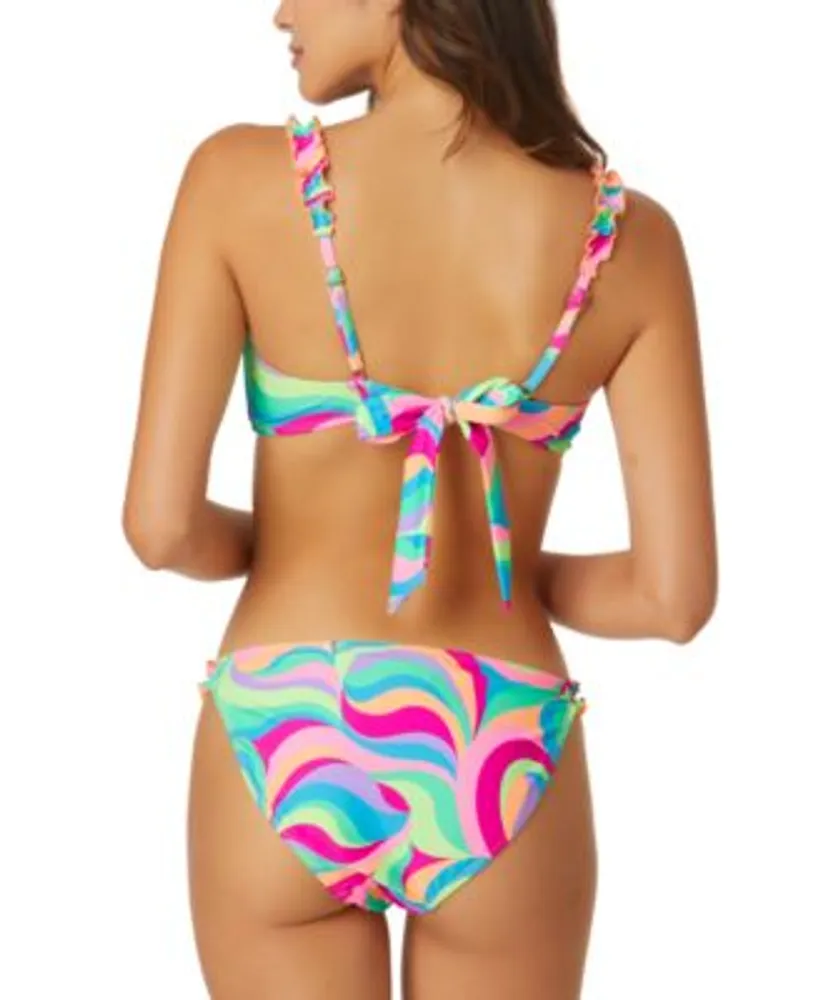 Salt Cove Juniors Foil Print Ruffle Trim Bikini Top Bottoms Created For Macys