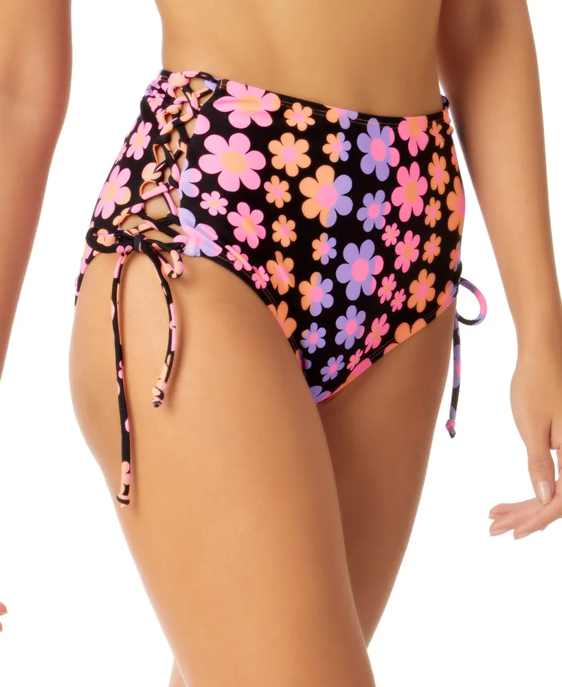 Salt + Cove Juniors' Side-Lace-Up High Waist Bikini Bottoms, Created for Macy's