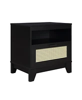 Manhattan Comfort Sheridan 2-Piece Medium Density Fibreboard 1-Drawer Cane Nightstand Set