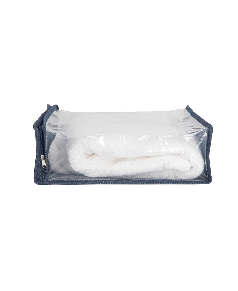 Household Essentials Under Bed Zippered Sweater Storage Bags with Clear Vision Panel, Set of 3