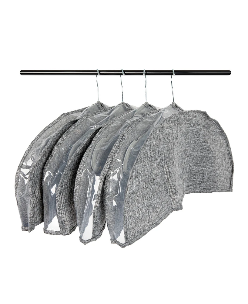 Household Essentials Hanging Garment Shoulder Dust Covers for Closet, Set of 4