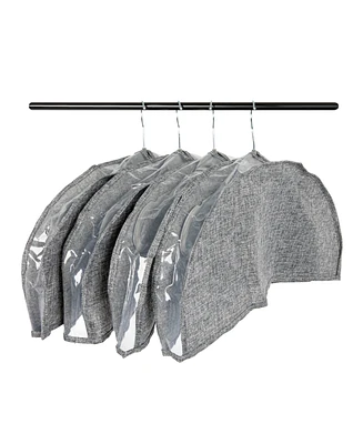 Household Essentials Hanging Garment Shoulder Dust Covers for Closet, Set of 4
