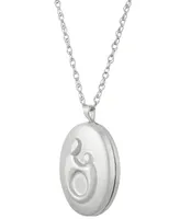 Mother-Themed Oval Locket Pendant Necklace in Sterling Silver