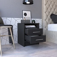 Depot E-Shop Leyva Nightstand, Two Drawers, Superior Top