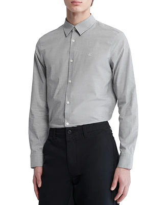 Calvin Klein Men's Slim-Fit Chambray Long-Sleeve Button-Front Shirt