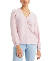 Levi's Women's Zenda Ruched Long-Sleeve Blouse