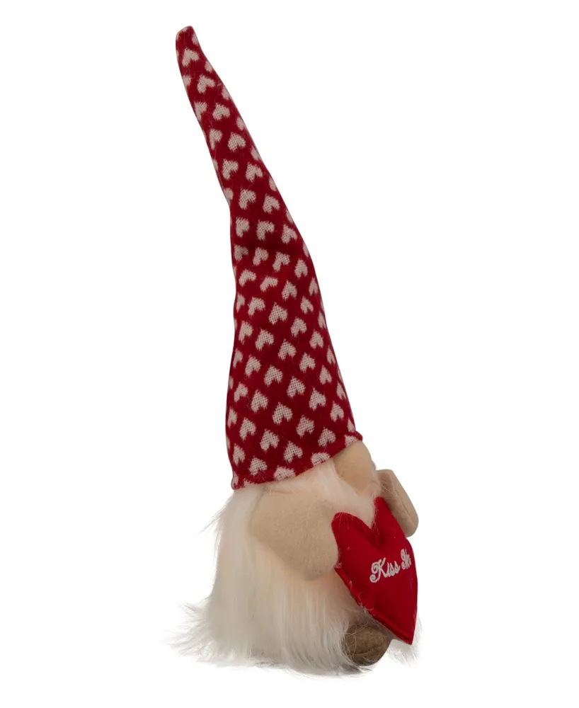 Northlight 13" Lighted Boy Valentine's Day Gnome with Kiss Me Heart