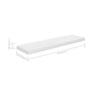 Floating Wall Shelf High Gloss White 35.4"x9.3"x1.5" Mdf