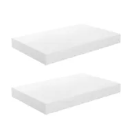 Floating Wall Shelves pcs High Gloss White 15.7"x9.1"x1.5" Mdf