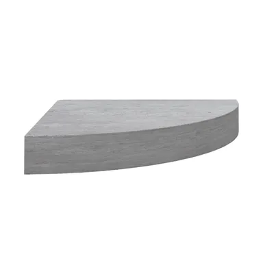 Wall Corner Shelf Concrete Gray 9.8"x9.8"x1.4" Mdf