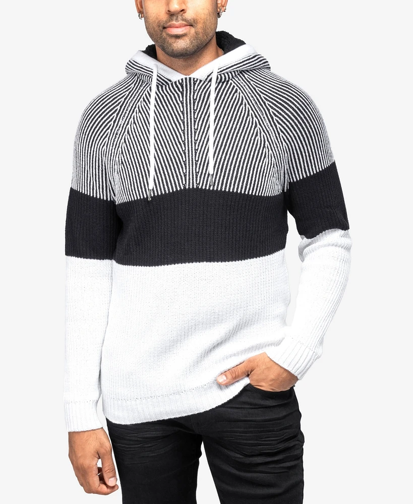 X-Ray Men's Color Blocked Hooded Sweater