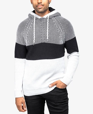 X-Ray Men's Color Blocked Hooded Sweater