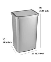 15.6 Gal./60 Liter Stainless Steel Rectangular Motion Sensor Trash Can for Kitchen