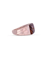 LuvMyJewelry Red Pietersite Gemstone Hammered Texture Rose Gold Plated SIlver Men Signet Ring