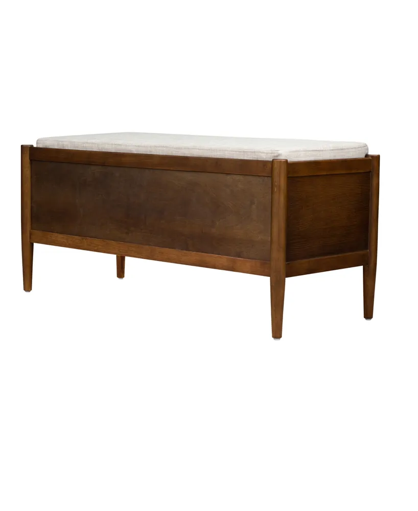 Ink+Ivy 42" Arcadia Wide Accent Wood Bench with Storage and Upholstered Cushion