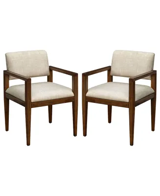 Ink+Ivy 22.5" 2-Pc. Benson Wide Fabric Upholstered Dining Chairs with Arms