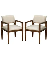 Ink+Ivy 22.5" 2-Pc. Benson Wide Fabric Upholstered Dining Chairs with Arms