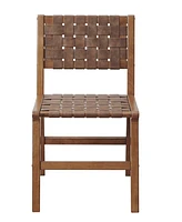 Ink+Ivy 18.75" 2-Pc. Oslo Wide Faux Leather Woven Dining Chairs