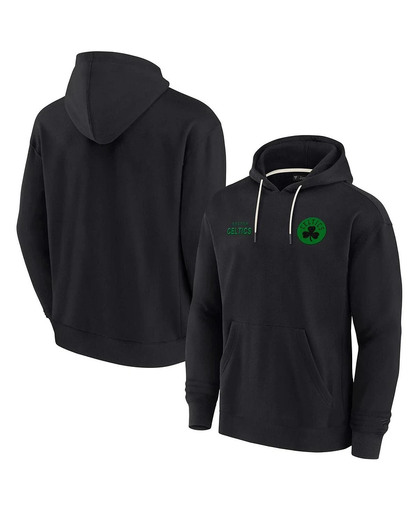 Men's and Women's Fanatics Signature Black Boston Celtics Super Soft Fleece Pullover Hoodie