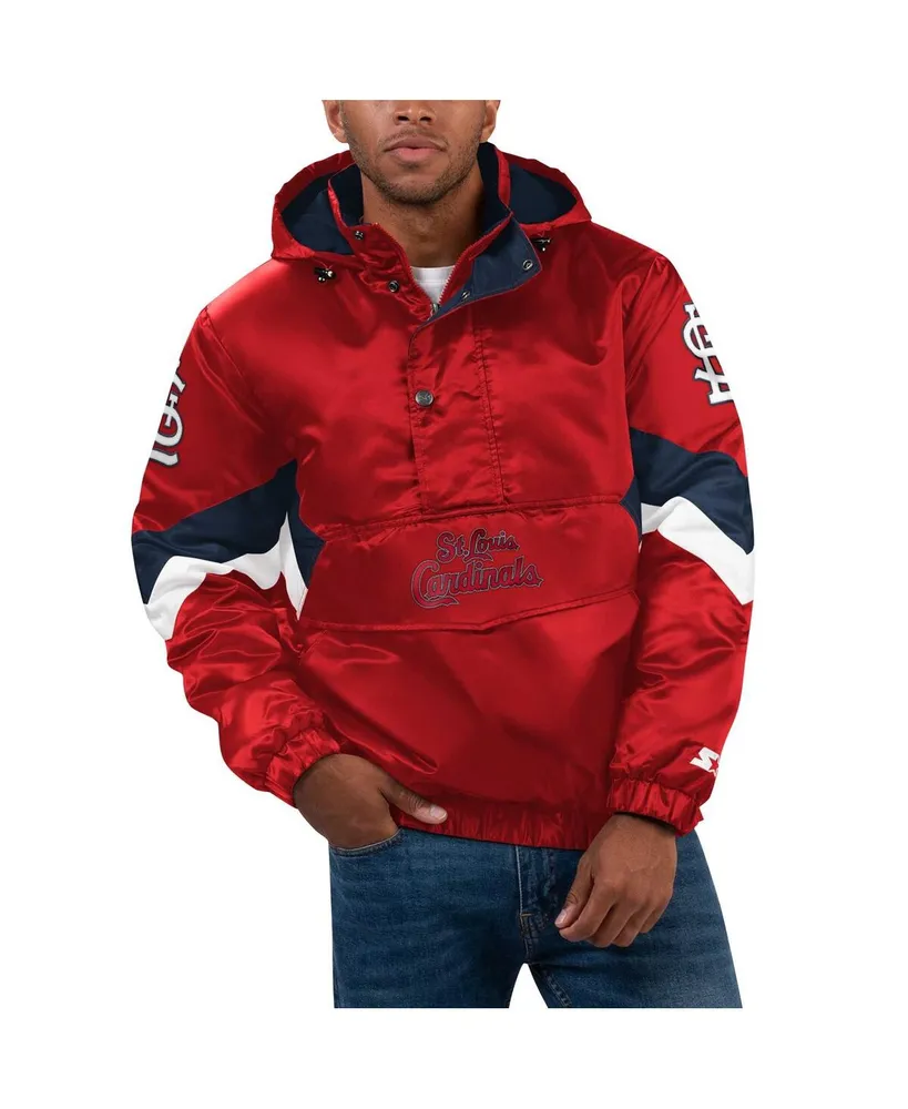 Men's Starter Red St. Louis Cardinals Force Play II Half-Zip Hooded Jacket