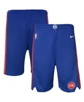 Big Boys Nike Blue Detroit Pistons Icon Edition Mesh Performance Swingman Shorts