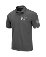 Men's Colosseum Charcoal Kansas Jayhawks Rival Oht Military-Inspired Appreciation Polo