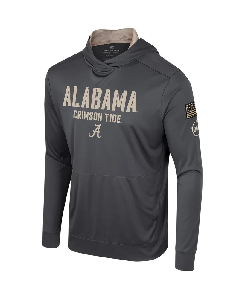 Men's Colosseum Charcoal Alabama Crimson Tide Oht Military-Inspired Appreciation Long Sleeve Hoodie T-shirt