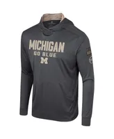 Men's Colosseum Charcoal Michigan Wolverines Oht Military-Inspired Appreciation Long Sleeve Hoodie T-shirt