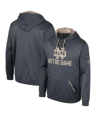 Men's Colosseum Charcoal Notre Dame Fighting Irish Oht Military-Inspired Appreciation Pullover Hoodie