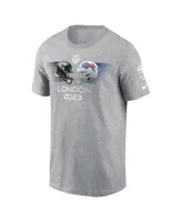 Men's Nike Heather Charcoal Jacksonville Jaguars vs. Buffalo Bills 2023 London Game T-shirt