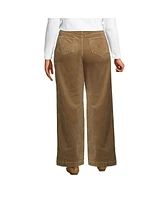 Lands' End Women's Plus Size High Rise Wide Leg Corduroy Pants