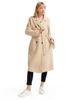 Women Belle & Bloom Boss Girl Double-Breasted Lined Wool Coat