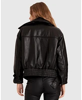 Women Love Drunk Leather Bomber Jacket