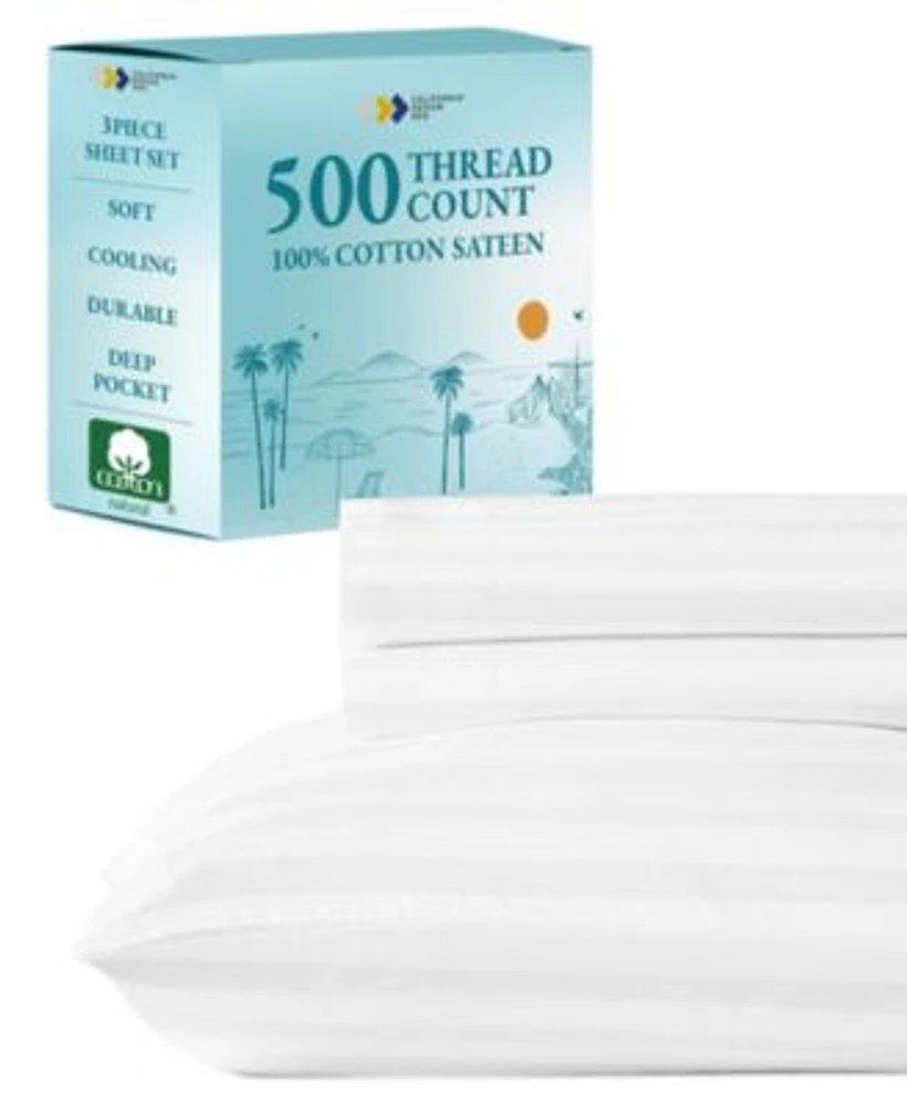 100 Extra Long Staple 500 Thread Count Sateen Weave Sheet Se