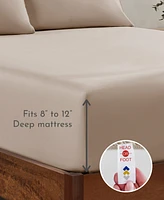 100% Cotton Fitted Sheet Only, Soft & Cool Sateen, Fully Elasticized with Deep Pockets by California Design Den