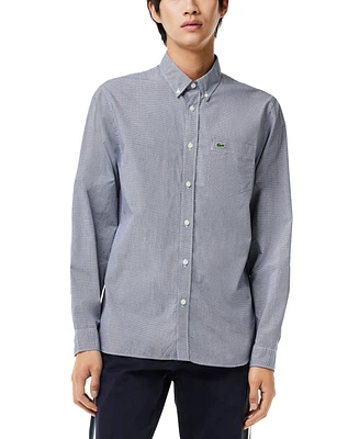 Lacoste Men's Regular-Fit Gingham Check Button-Down Shirt - 522