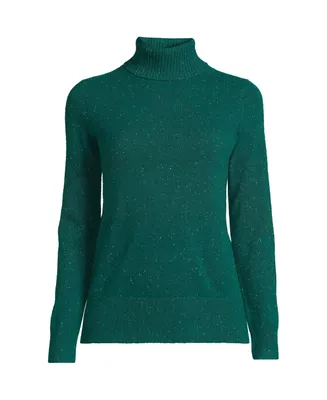 Lands' End Women's Petite Cashmere Turtleneck Sweater