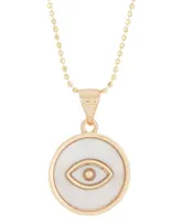 Adornia 14k Gold-Plated Mother-of-Pearl Evil Eye 18" Pendant Necklace