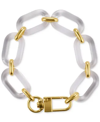 Adornia 14k Gold-Plated Lucite Statement Chain Bracelet