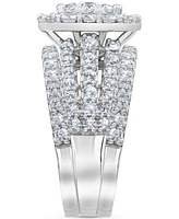 Diamond Halo Three Piece Bridal Set (3 ct. t.w.) in 14k White Gold