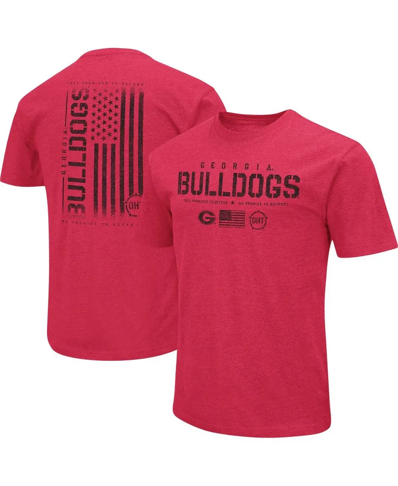 Men's Colosseum Heather Red Distressed Georgia Bulldogs Oht Military-Inspired Appreciation Flag 2.0 T-shirt