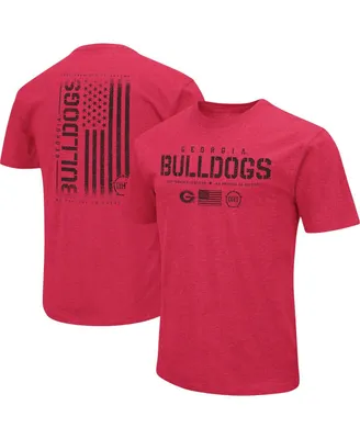 Men's Colosseum Heather Red Distressed Georgia Bulldogs Oht Military-Inspired Appreciation Flag 2.0 T-shirt