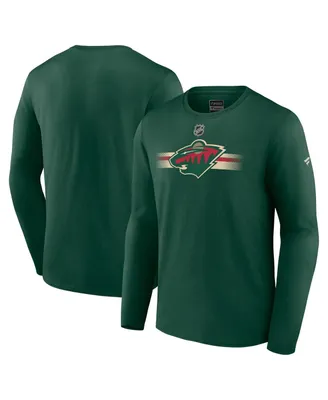 Men's Fanatics Green Minnesota Wild Authentic Pro Secondary Replen Long Sleeve T-shirt