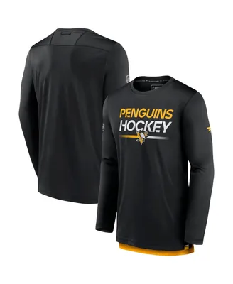 Men's Fanatics Black Pittsburgh Penguins Authentic Pro Long Sleeve T-shirt