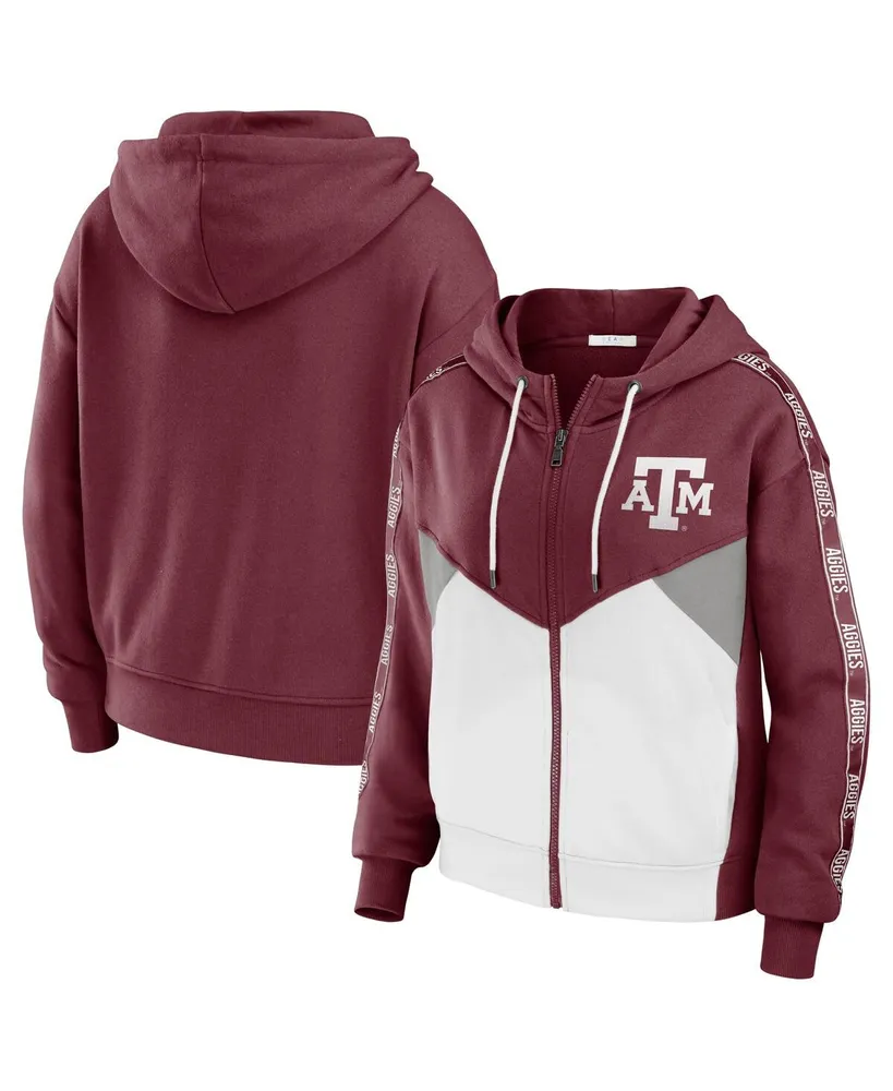 Women's Wear by Erin Andrews Maroon Texas A&M Aggies Colorblock Full-Zip Hoodie Jacket