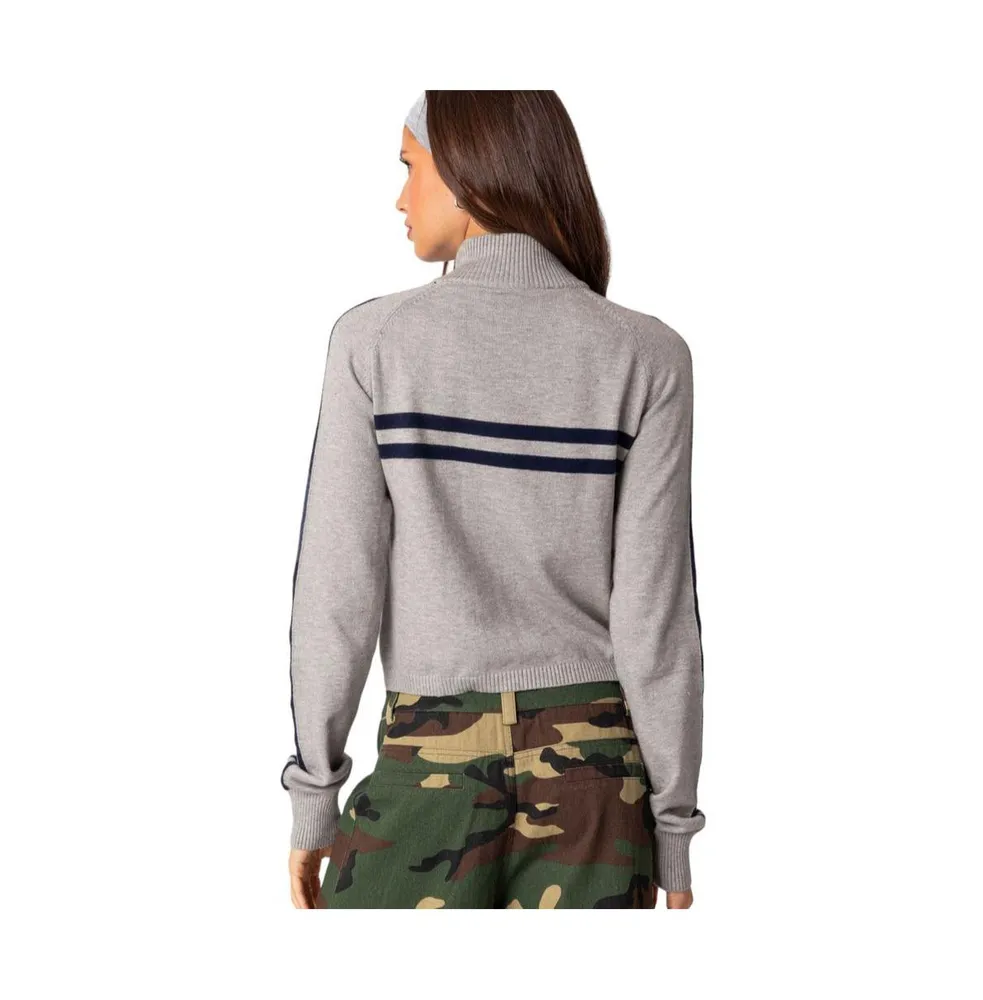 Women's Roxanne zip up knit cardigan - Gray