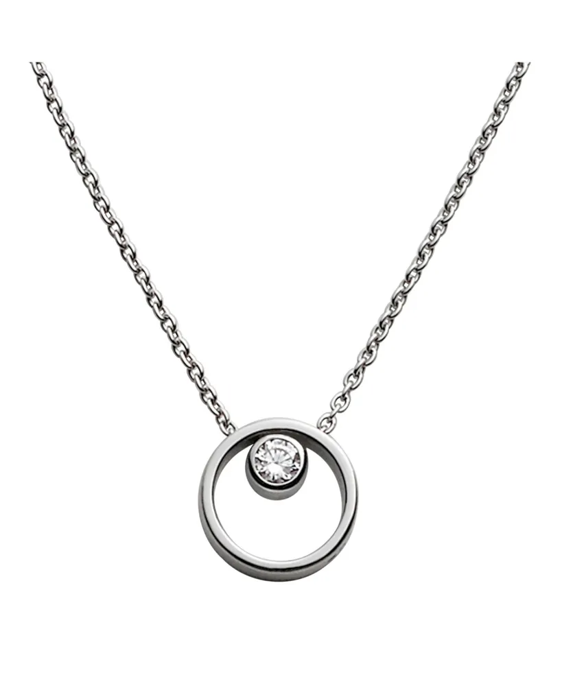 Skagen Women's Kariana Silver Crystal Circle Necklace