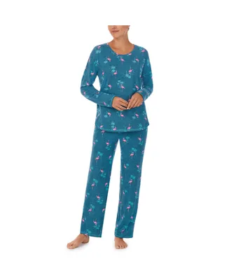Ellen Tracy Women's 2-Pc. Printed Long-Sleeve Pajamas Set